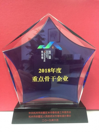 【企业荣誉】杭安公司荣获米市巷街道2018年度重点骨干企业